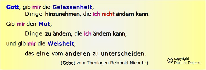 Gebet vom Theologen Reinhold Niebuhr Kirche Mobbing