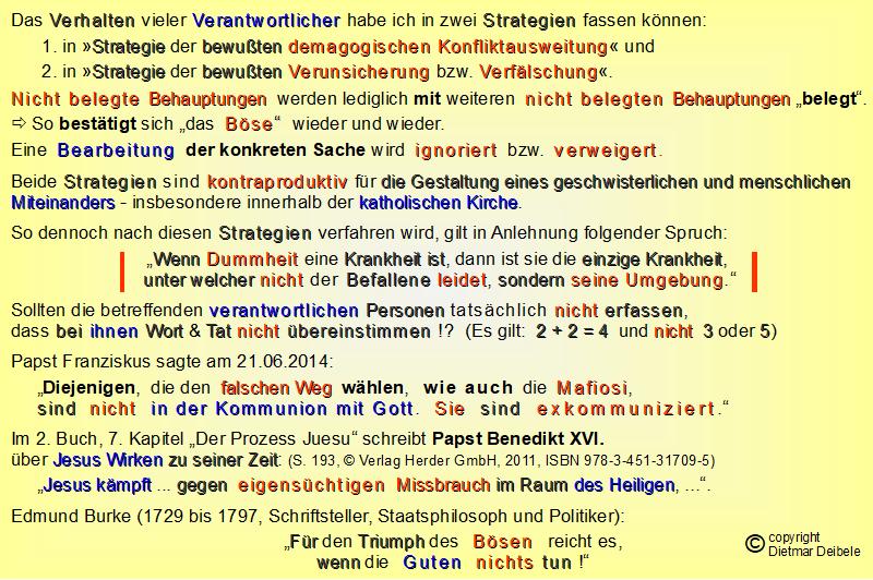 Wenn Dummheit eine Krankheit ist ..., Kirche, Mobbing